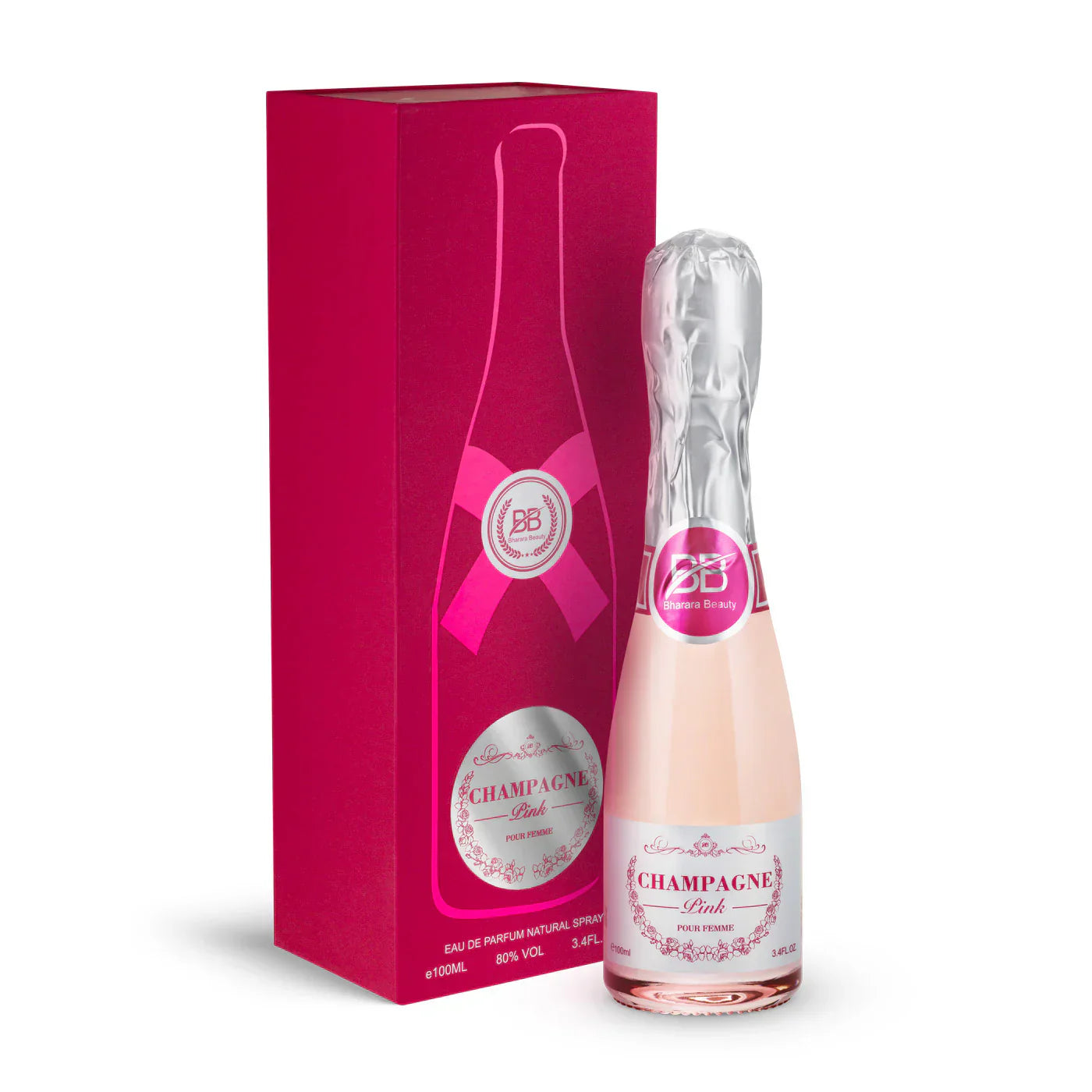 Bharara Champagne Pink Eau De Parfum for Women | 3.4 oz | Elegant Sweet Feminine Fragrance