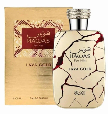 Hawas Lava Gold Eau De Parfum Spray 100ml (3.4 Oz) By Rasasi